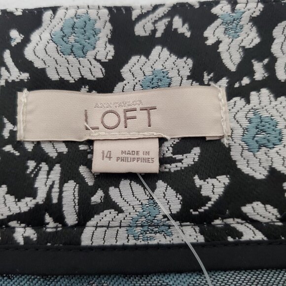 Loft Womens Black Floral Jacquard Mini Skirt Size 14 Pockets Cottage Boho NWT - Picture 5 of 10